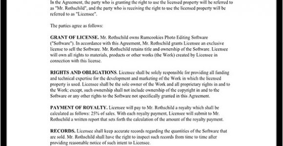 Copyright Contract Template Free Copyright License Agreement License Copyright Template