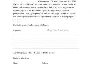 Copyright Contract Template Free Free Generic Photo Copyright Release form Pdf Eforms
