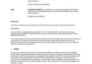 Copyright Contract Template Uk assignment Of Copyright Template Sample form Biztree Com