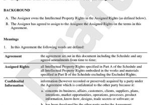 Copyright Contract Template Uk assignment Of Intellectual Property Template assign