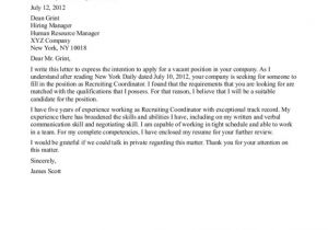 Corporate Recruiter Cover Letter Brilliant and Also Interesting Sample Cover Letter for