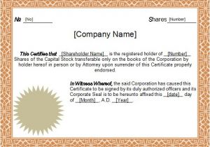 Corporate Stock Certificate Template Word 5 Sample Stock Certificate Templates to Download Sample