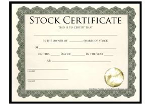 Corporate Stock Certificate Template Word Corporation Stock Certificate Blank Certificates
