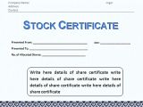 Corporate Stock Certificate Template Word Stock Certificate Template Free In Word and Pdf
