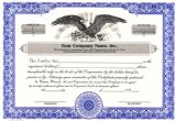 Corporation Stock Certificate Template Custom Printed Certificates Corporation Corporation