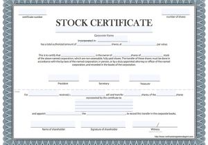 Corporation Stock Certificate Template Free Certificate Of Stock Template Corporate Stock