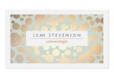 Cosmetologist Business Card Templates Cosmetology Beauty Turquoise Gold Leaf Look Business Card