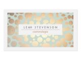 Cosmetologist Business Card Templates Cosmetology Beauty Turquoise Gold Leaf Look Business Card