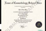 Cosmetology Certificate Template Fake Cosmetology Certificate Diplomacompany Com