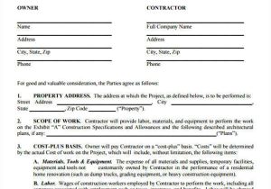 Cost Plus Building Contract Template 7 Construction Contract Templates Word Google Docs