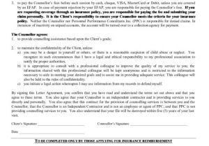 Counselling Contract Template Letter Agreement for Provision Of Counselling Services