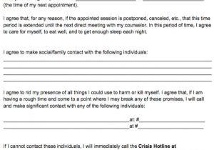 Counselling Contract Template No Harm Contract Counseling Pinterest Notes Template