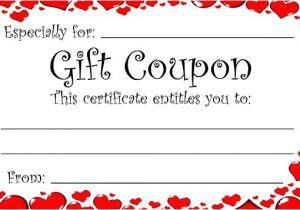 Coupon Making Template Heart theme Gift Coupon for Valentine 39 S Day or Any Time