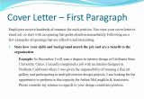 Cover Letter 1st Paragraph Career Project Part Iii Ppt Video Online Download