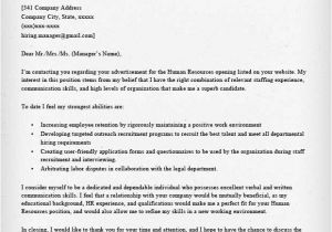 Cover Letter Addressed to Hr Human Resources Cover Letter Sample Resume Genius