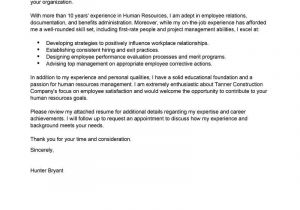 Cover Letter Addressed to Human Resources Best Human Resources Cover Letter Samples Livecareer
