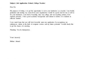 Cover Letter Applying for Teaching Position Cover Letter for Fresh Job Seeker Teaching Intensip Fresh
