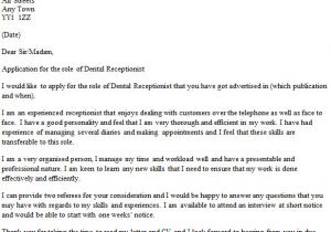 Cover Letter as A Receptionist Dental Receptionist Cover Letter Example Icover org Uk