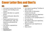 Cover Letter Dos and Donts Creating Resumes and Cover Letters