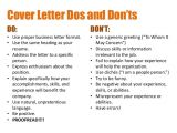 Cover Letter Dos and Donts Creating Resumes and Cover Letters