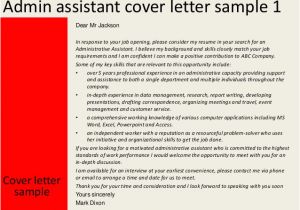 Cover Letter Examples for Admin Jobs Administrative assistant Cover Letters Sample