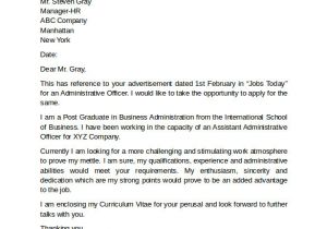 Cover Letter Examples for Admin Jobs Cover Letter Example for Job 10 Download Free Documents