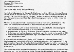 Cover Letter Examples for Flight attendant Job Flight attendant Cover Letter Sample Resume Genius