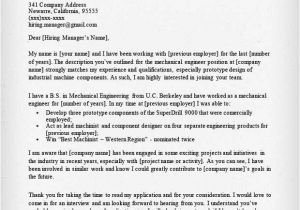 Cover Letter Examples for Mechanical Engineers Engineering Cover Letter Templates Resume Genius