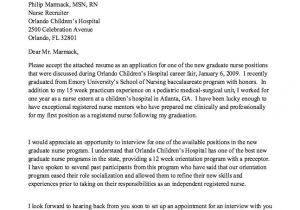 Cover Letter Examples for Nurses New Graduate Example Of Cover Letter New Graduate Nurse Http
