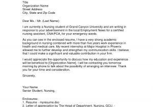 Cover Letter Examples for Nurses New Graduate Nursing Cover Letter New Grad Crna Cover Letter
