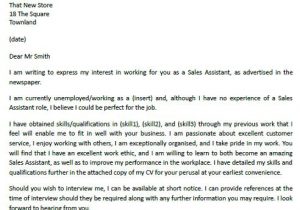 Cover Letter Examples for Sales assistant No Experience Example Of Cover Letter for Job Resume Badak