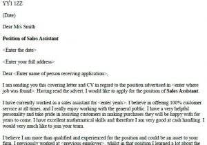 Cover Letter Examples for Sales assistant No Experience Good Cover Letters for Sales assistant Writefiction581