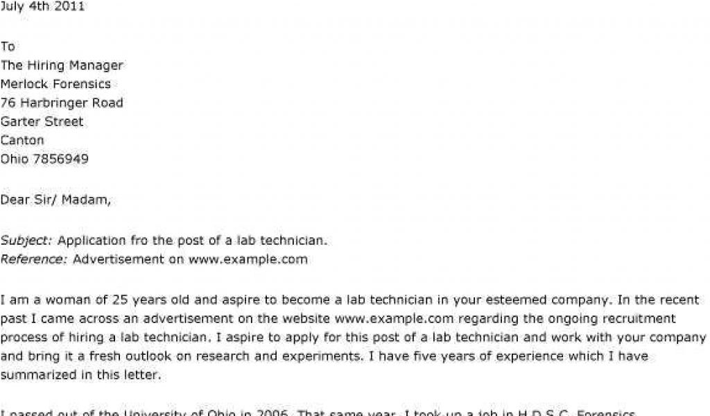 Cover Letter Examples For Science Jobs