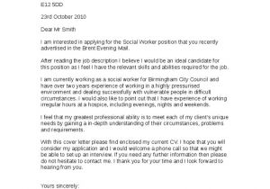 Cover Letter Examples for social Workers social Work Internship Cover Letter the Letter Sample