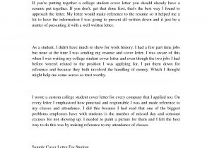 Cover Letter Examples for Students In University College Student Cover Letter Examples