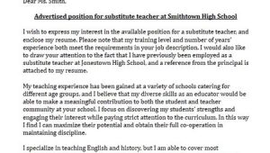 Cover Letter Examples for Substitute Teachers Substitute Teacher Cover Letter Sample Limeresumes