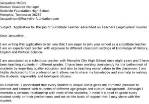 Cover Letter Examples for Substitute Teachers Substitute Teacher Resume Best Template Collection