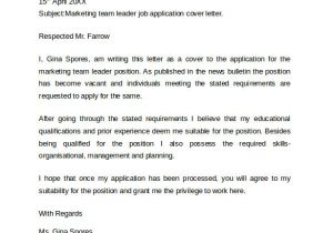 Cover Letter Examples for Team Leader Position 12 Sample Resume Cover Letter Examples to Download