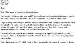 Cover Letter Examples for Team Leader Position Team Leader Cover Letter Sample Lettercv Com