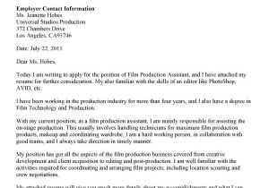 Cover Letter Film Industry Film Industry Cover Letter Examples tomyumtumweb Com