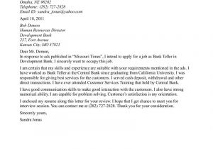 Cover Letter for A Bank Teller with No Experience Cover Letter for Banking Position Http Jobresumesample
