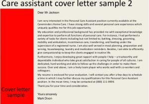 Cover Letter for A Care assistant Care assistant Cover Letter