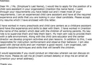 Cover Letter for A Care assistant Child Care assistant Cover Letter the Letter Sample