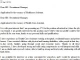 Cover Letter for A Care assistant Health Care assistant Cover Letter Example Icover org Uk