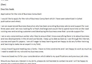 Cover Letter for A Consulting Firm Business Consultant Cover Letter Example Icover org Uk
