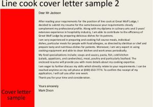 Cover Letter for A Cook Position Line Cook Cover Letter