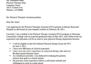 Cover Letter for A Physical therapist 10 Physical therapist Cover Letters Sample Templates