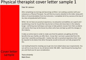 Cover Letter for A Physical therapist Physical therapist Cover Letter