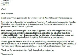 Cover Letter for A Project Manager Position Project Manager Cover Letter Example Icover org Uk