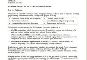 Cover Letter for A Project Manager Position Project Manager Cover Letter Sample Monster Com